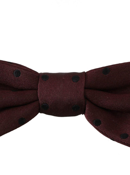 Dolce & Gabbana Purple Dotted Silk Adjustable Neck Papillon Bow Tie