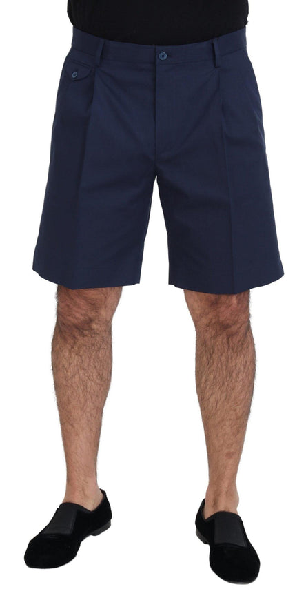 Dolce & Gabbana Blue Chinos Cotton Stretch Casual Shorts - Ellie Belle