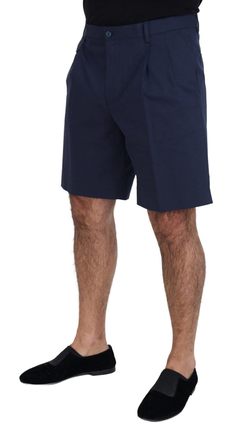 Dolce & Gabbana Blue Chinos Cotton Stretch Casual Shorts - Ellie Belle