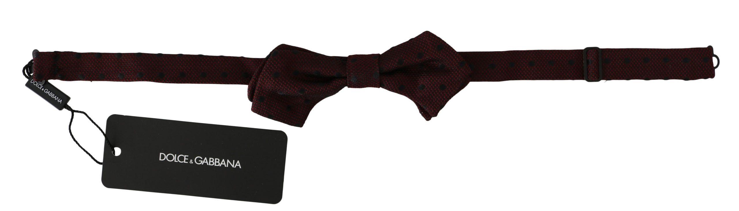 Dolce & Gabbana Purple Dotted Silk Adjustable Neck Papillon Bow Tie - Ellie Belle