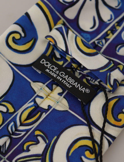 Dolce & Gabbana Multicolor Majolica Accessory 100% Silk Necktie - Ellie Belle