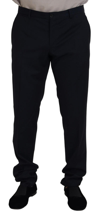 Dolce & Gabbana Black Wool Chino Formal Pants - Ellie Belle