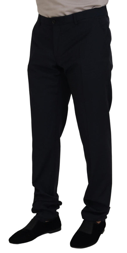 Dolce & Gabbana Black Wool Chino Formal Pants - Ellie Belle