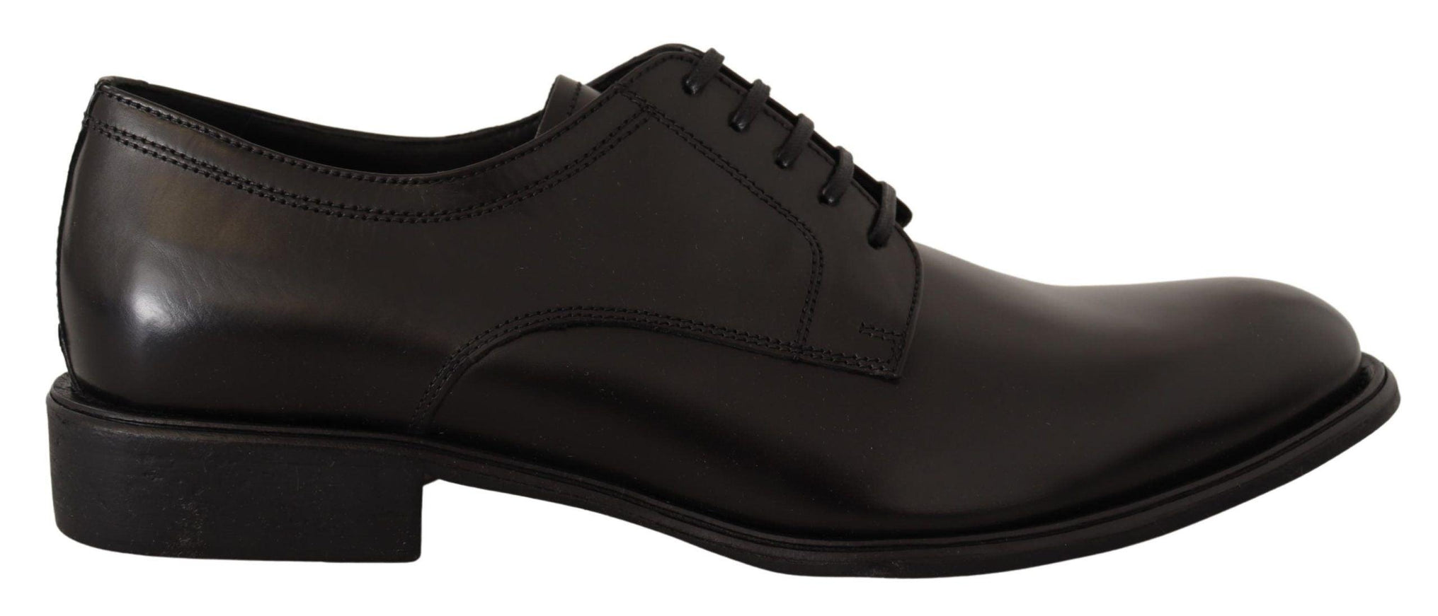 Dolce & Gabbana Black Leather Lace Up Mens Formal Derby Shoes - Ellie Belle