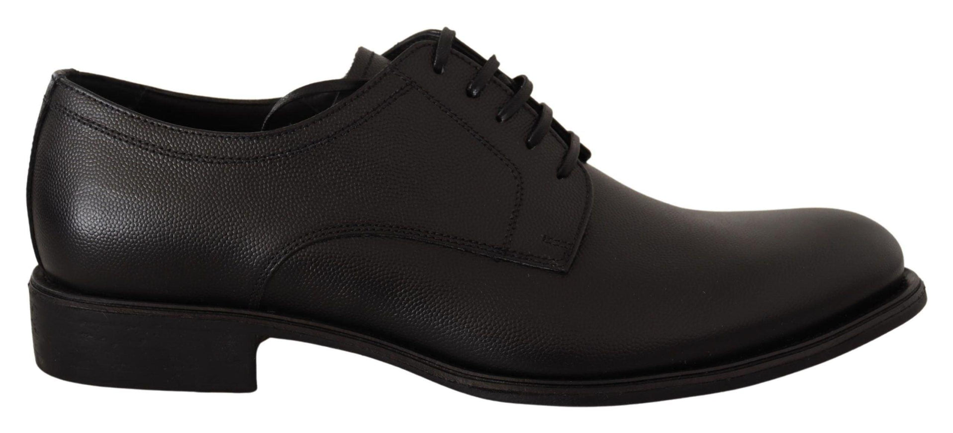 Dolce & Gabbana Black Leather Lace Up Mens Formal Derby Shoes - Ellie Belle