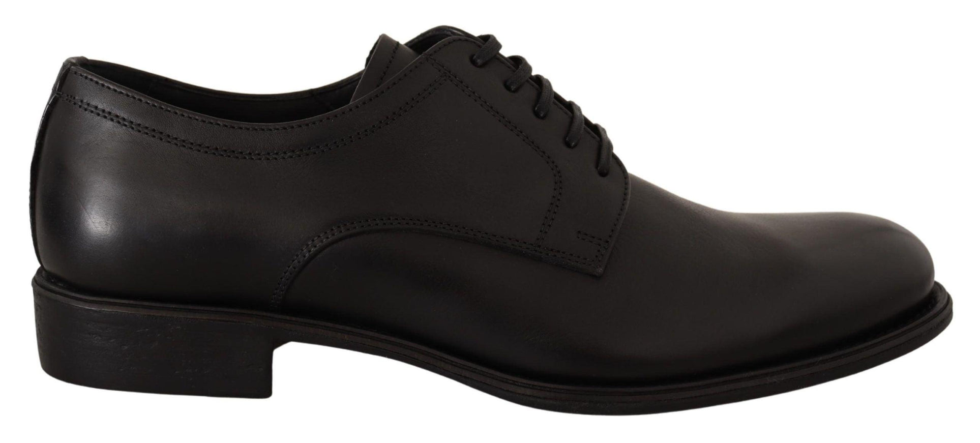 Dolce & Gabbana Black Leather Lace Up Mens Formal Derby Shoes - Ellie Belle