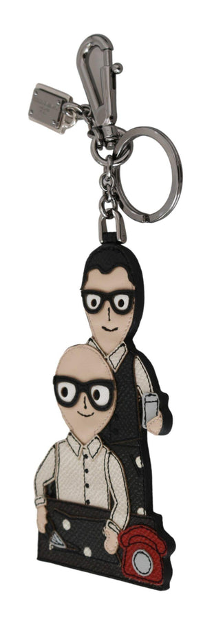 Dolce & Gabbana Leather Dominico Stefano #DGFAMILY Logo Badge Keychain - Ellie Belle