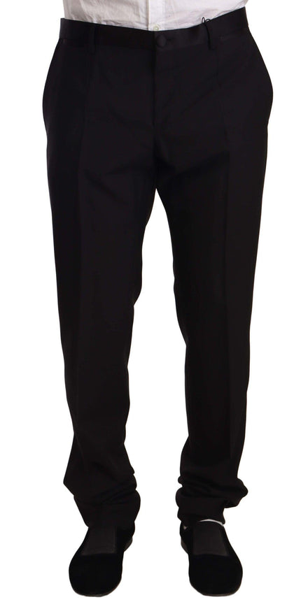 Dolce & Gabbana Black Wool Formal Tuxedo Trouser Pants - Ellie Belle