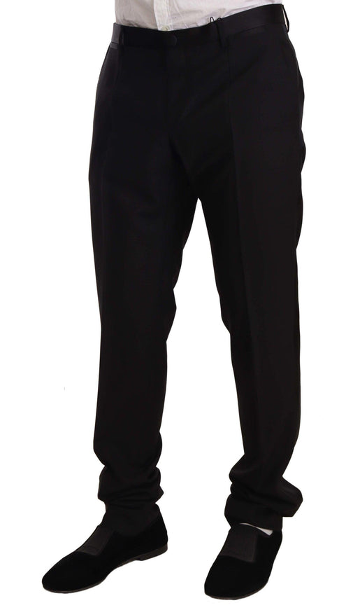 Dolce & Gabbana Black Wool Formal Tuxedo Trouser Pants - Ellie Belle