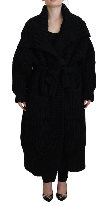Dolce & Gabbana Black Wool Cashmere Knit Cardigan Sweater - Ellie Belle