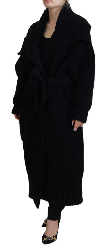 Dolce & Gabbana Black Wool Cashmere Knit Cardigan Sweater - Ellie Belle