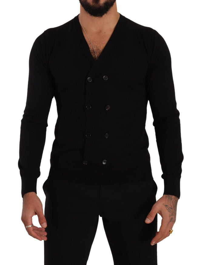 Dolce & Gabbana Black Cashmere Button Down Cardigan Sweater - Ellie Belle