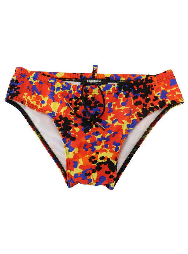 Dsquared² Multicolor Logo Printed Men Swim Brief Swimwear - Ellie Belle