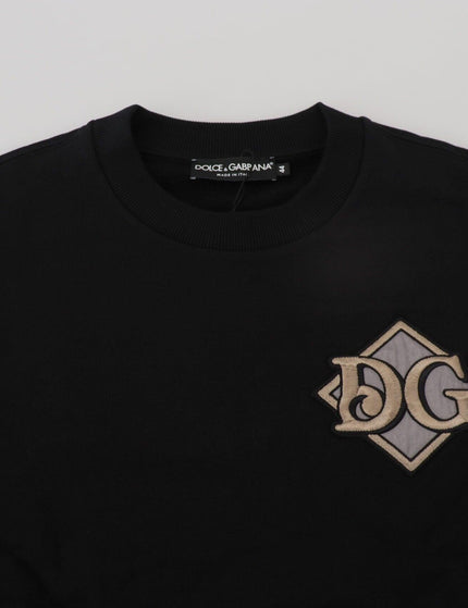 Dolce & Gabbana Black Cotton Crewneck Sweatshirt Sweater - Ellie Belle
