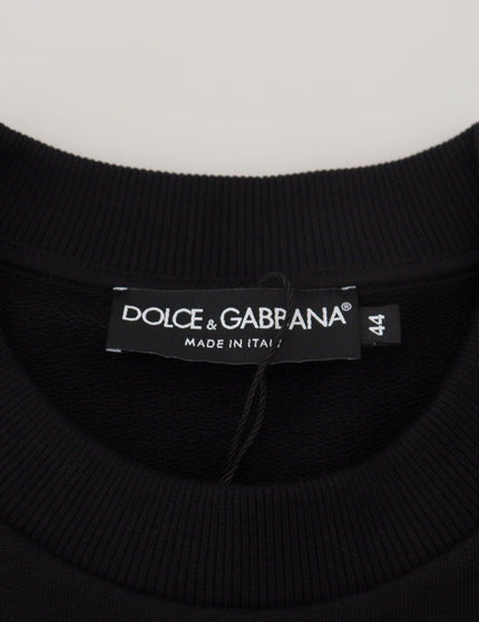 Dolce & Gabbana Black Cotton Crewneck Sweatshirt Sweater - Ellie Belle