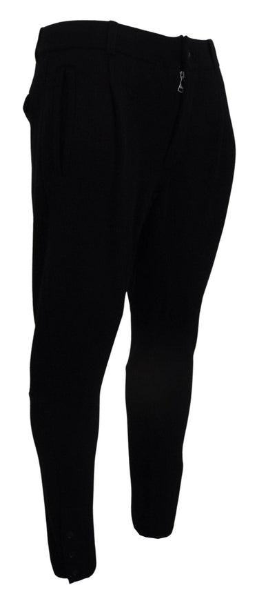 Dolce & Gabbana Black Solid Men Tapered Pants - Ellie Belle