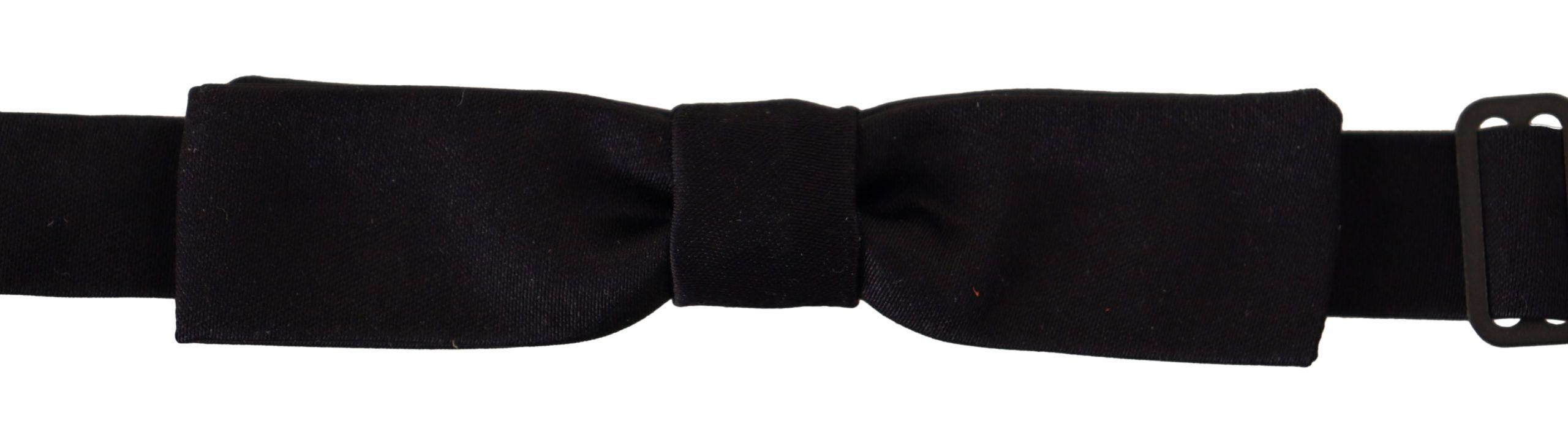 Dolce & Gabbana Black 100% Silk Adjustable Neck Papillon Tie - Ellie Belle