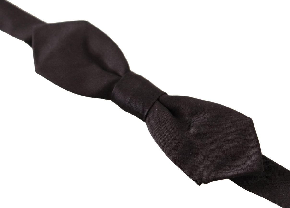 Dolce & Gabbana Black 100% Silk Adjustable Neck Papillon Tie - Ellie Belle