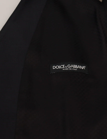 Dolce & Gabbana Men's Black Wool Stretch Waistcoat Formal Vest - Ellie Belle