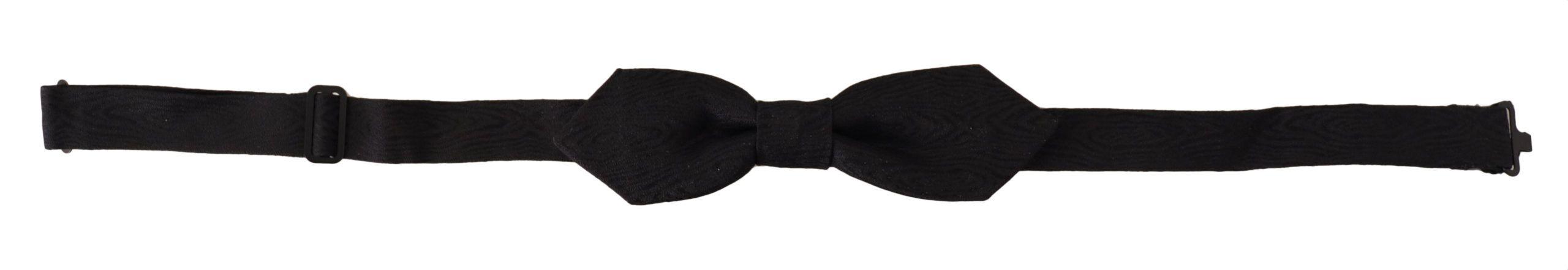 Dolce & Gabbana Black 100% Silk Adjustable Neck Papillon Tie - Ellie Belle