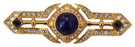 Dolce & Gabbana Gold Tone Brass Crystal Embellished Pin Brooch - Ellie Belle
