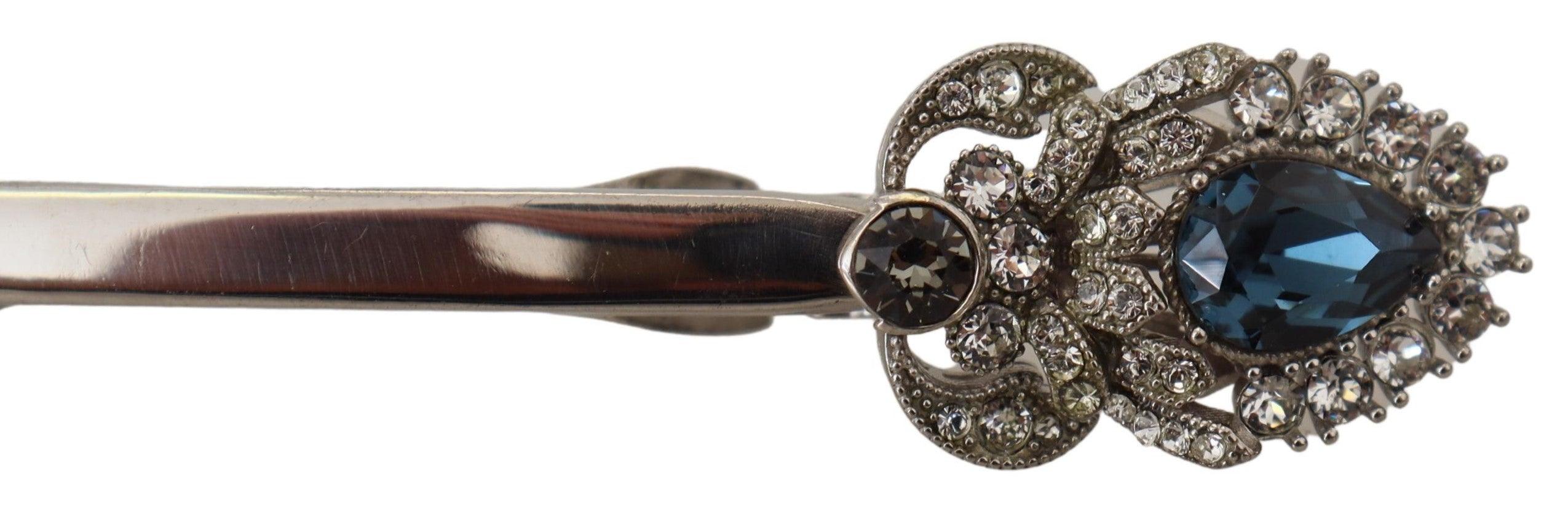 Dolce & Gabbana 925 Sterling Silver Crystals Pin Collar Brooch - Ellie Belle