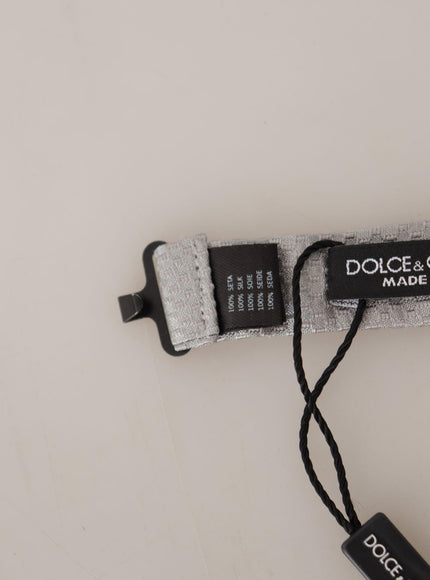 Dolce & Gabbana Gray 100% Silk Adjustable Neck Papillon Tie