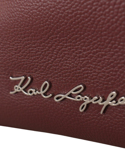 Karl Lagerfeld Wine Pebble Leather Tote Bag - Ellie Belle