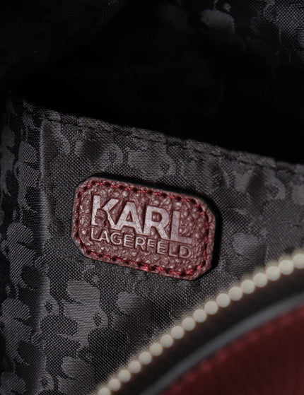 Karl Lagerfeld Wine Pebble Leather Tote Bag