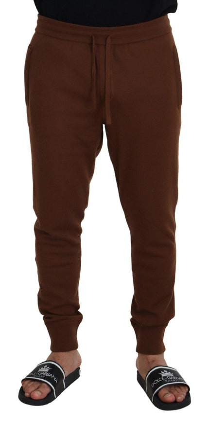 Dolce & Gabbana Brown Cashmere Men Drawstring Jogger Pants - Ellie Belle