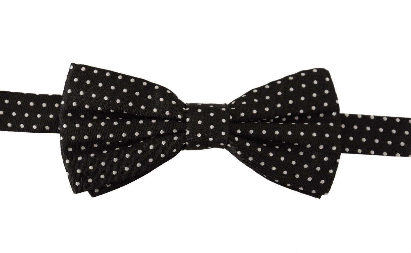 Dolce & Gabbana Black White Polka Dot 100% Silk Neck Papillon Tie - Ellie Belle