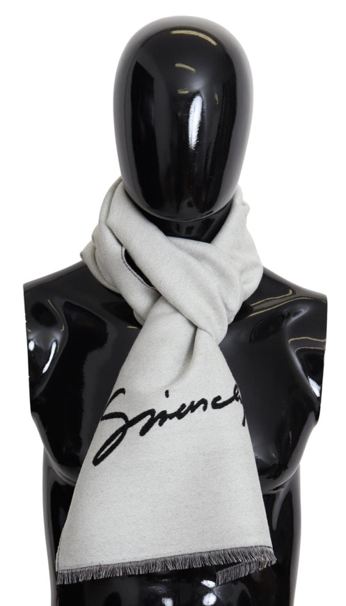 Givenchy Black White Wool Unisex Winter Warm Scarf Wrap Shawl - Ellie Belle