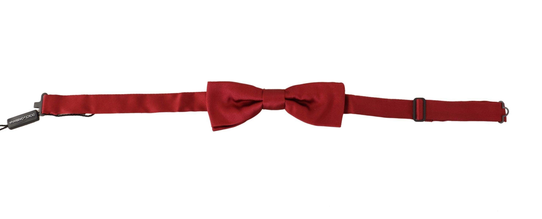 Dolce & Gabbana Red 100% Silk Slim Adjustable Neck Papillon Bow Tie - Ellie Belle