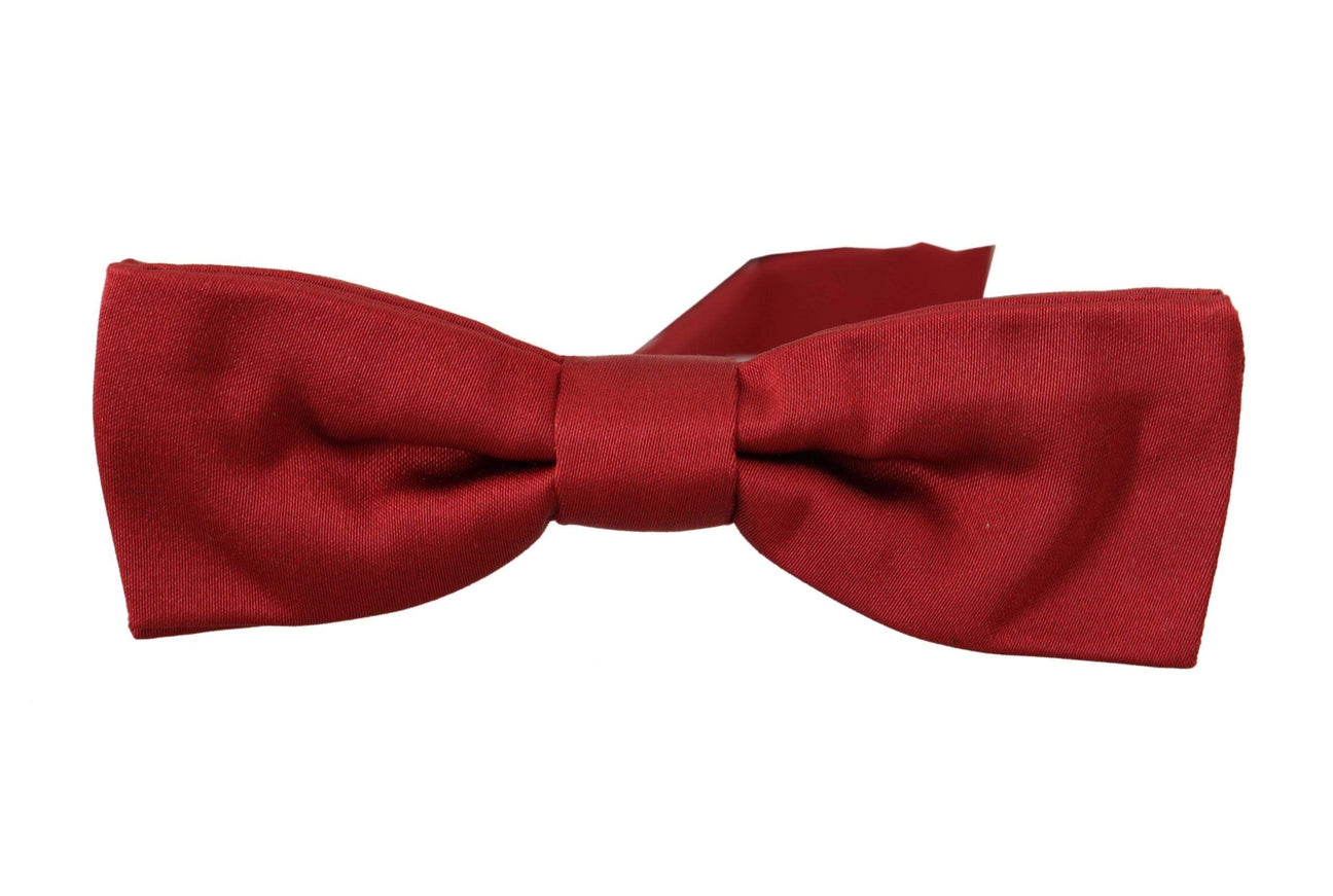 Dolce & Gabbana Red 100% Silk Slim Adjustable Neck Papillon Bow Tie - Ellie Belle