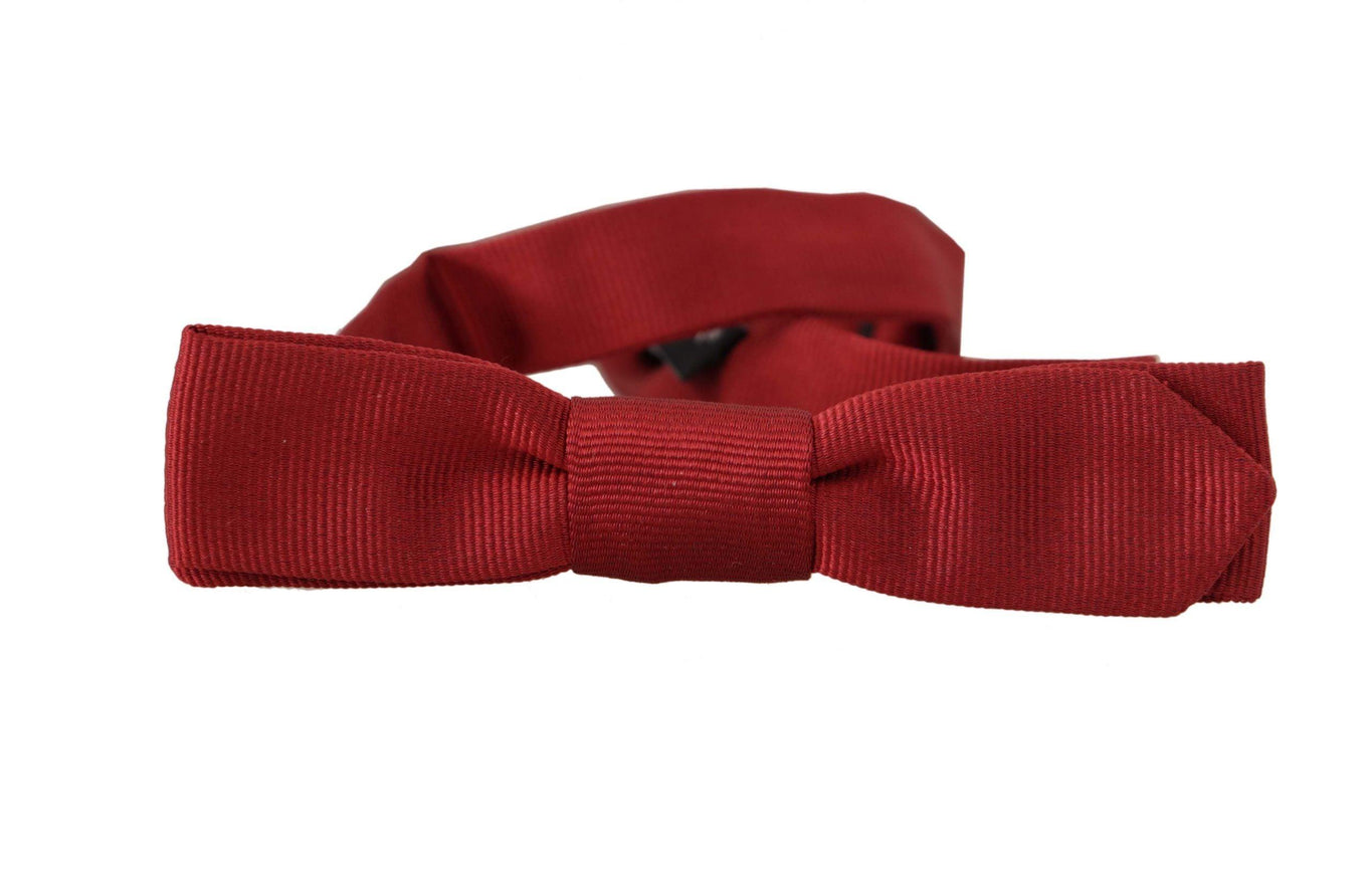 Dolce & Gabbana Red 100% Silk Slim Adjustable Neck Papillon Bow Tie - Ellie Belle