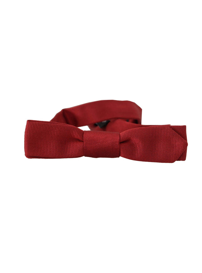 Dolce & Gabbana Red 100% Silk Slim Adjustable Neck Papillon Bow Tie - Ellie Belle