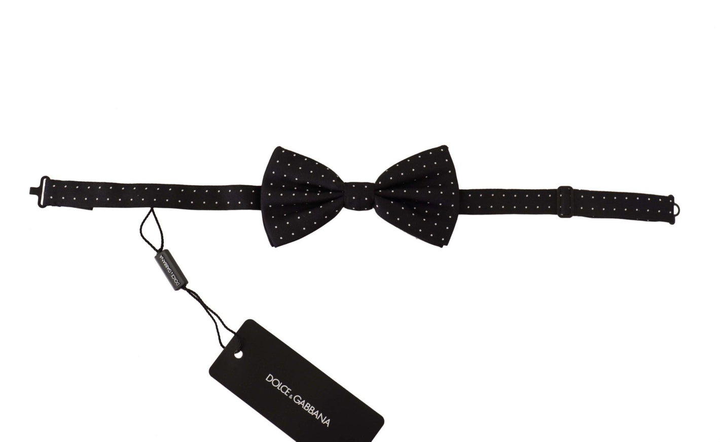 Dolce & Gabbana Black White Polka Dot 100% Silk Neck Papillon Tie - Ellie Belle