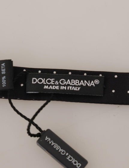 Dolce & Gabbana Black White Polka Dot 100% Silk Neck Papillon Tie - Ellie Belle