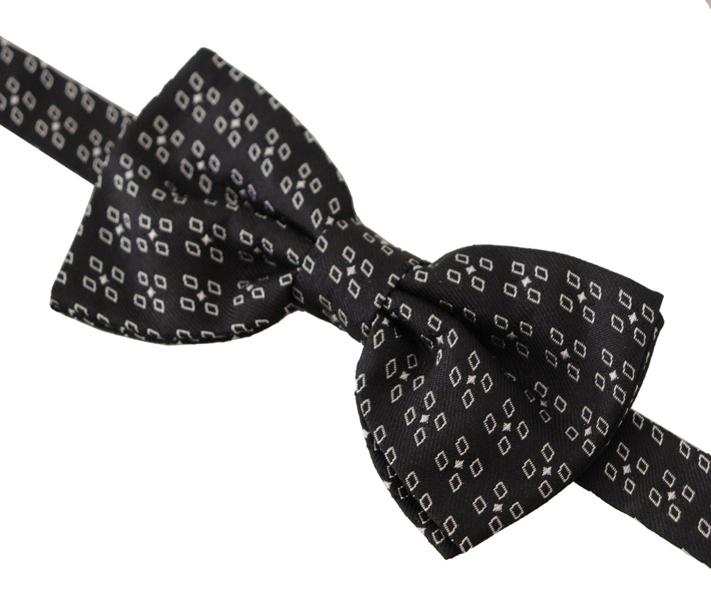 Dolce & Gabbana Black White Polka Dot 100% Silk Neck Papillon Tie - Ellie Belle