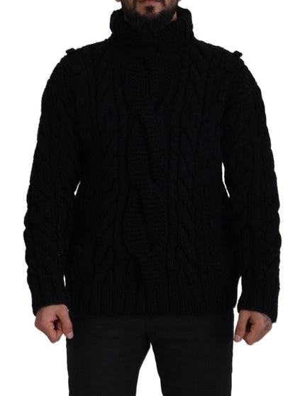 Dolce & Gabbana Black Cashmere Turtleneck Pullover Sweater - Ellie Belle