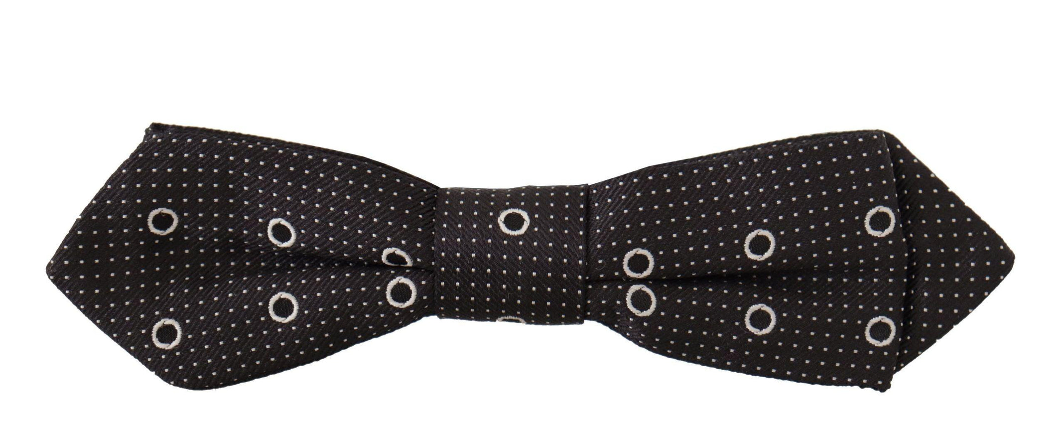 Dolce & Gabbana Black White Polka Dot 100% Silk Neck Papillon Tie - Ellie Belle