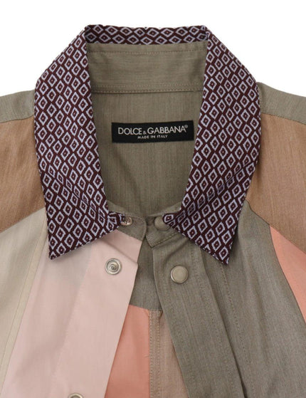 Dolce & Gabbana Multicolor Cotton Patchwork Slim Shirt - Ellie Belle