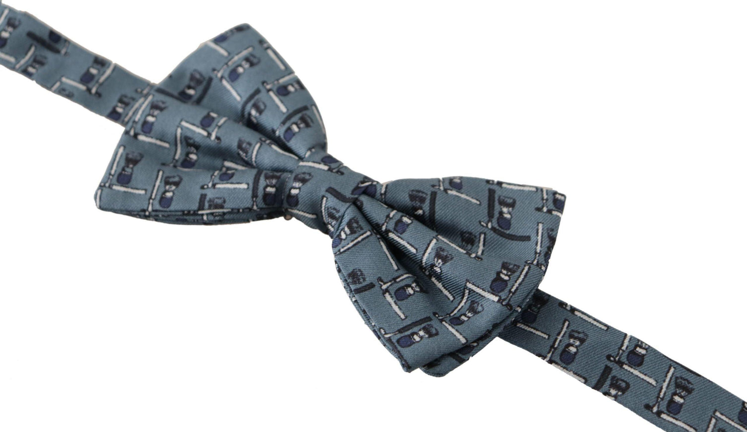 Dolce & Gabbana Blue 100% Silk Adjustable Neck Papillon Bow Tie - Ellie Belle