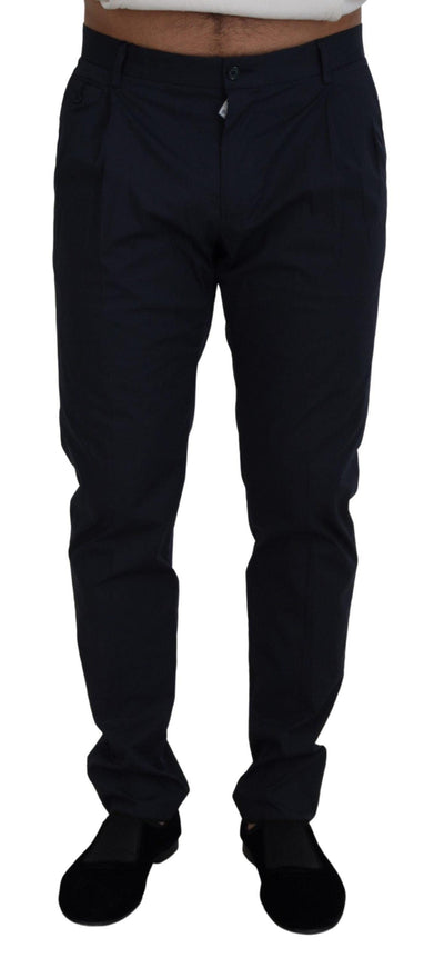 Dolce & Gabbana Blue Cotton Chino Formal Pants - Ellie Belle