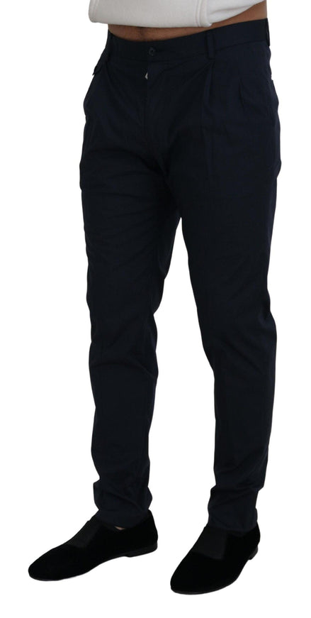 Dolce & Gabbana Blue Cotton Chino Formal Pants - Ellie Belle