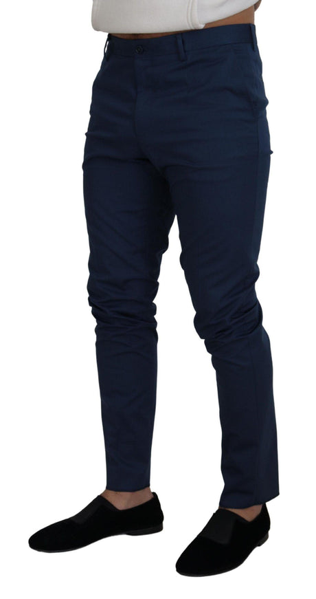 Dolce & Gabbana Blue Stretch Cotton Slim Trousers Chinos Pants - Ellie Belle