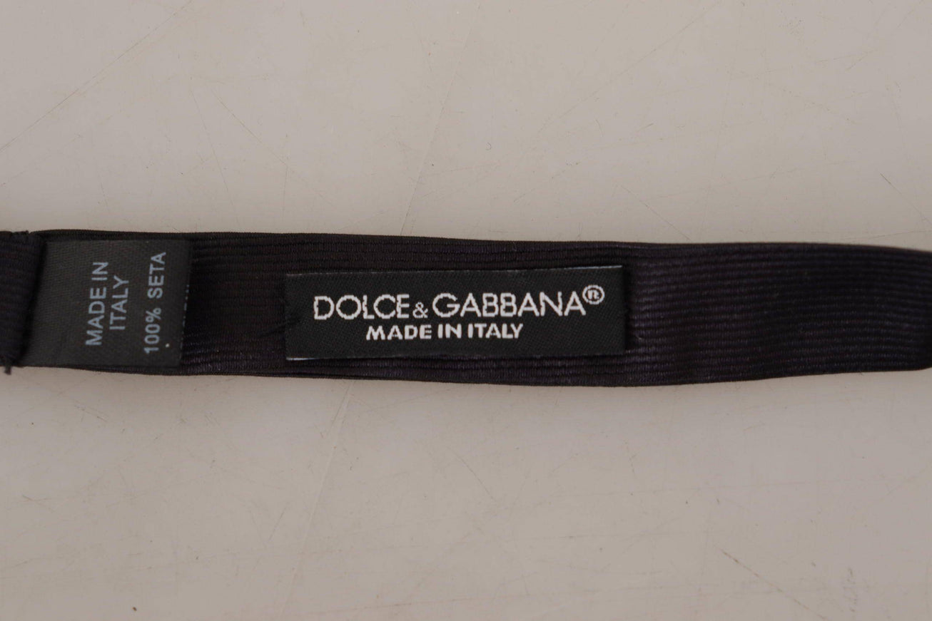 Dolce & Gabbana Black 100% Silk Adjustable Neck Papillon Tie - Ellie Belle