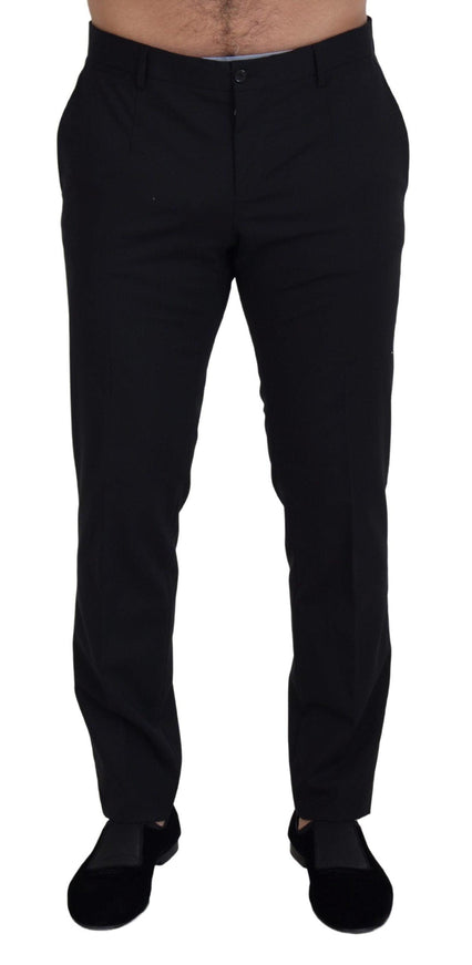 Dolce & Gabbana Black Wool Chino Formal Pants - Ellie Belle