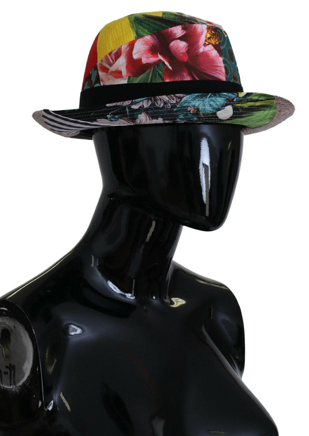 Dolce & Gabbana Multicolor Patchwork Women Fedora Wide Brim Hat - Ellie Belle