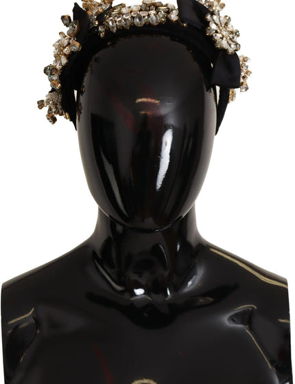 Dolce & Gabbana Clear Crystal Embellished Silk Fiocco Diadem Headband - Ellie Belle